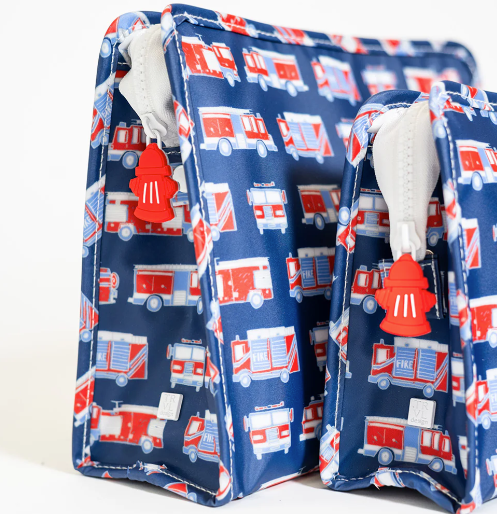 Roadie Zip Pouch- Fire Engines