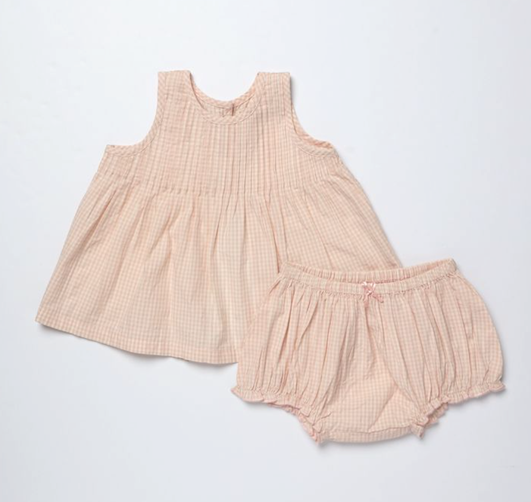 baby girls jaipur set- pink gingham