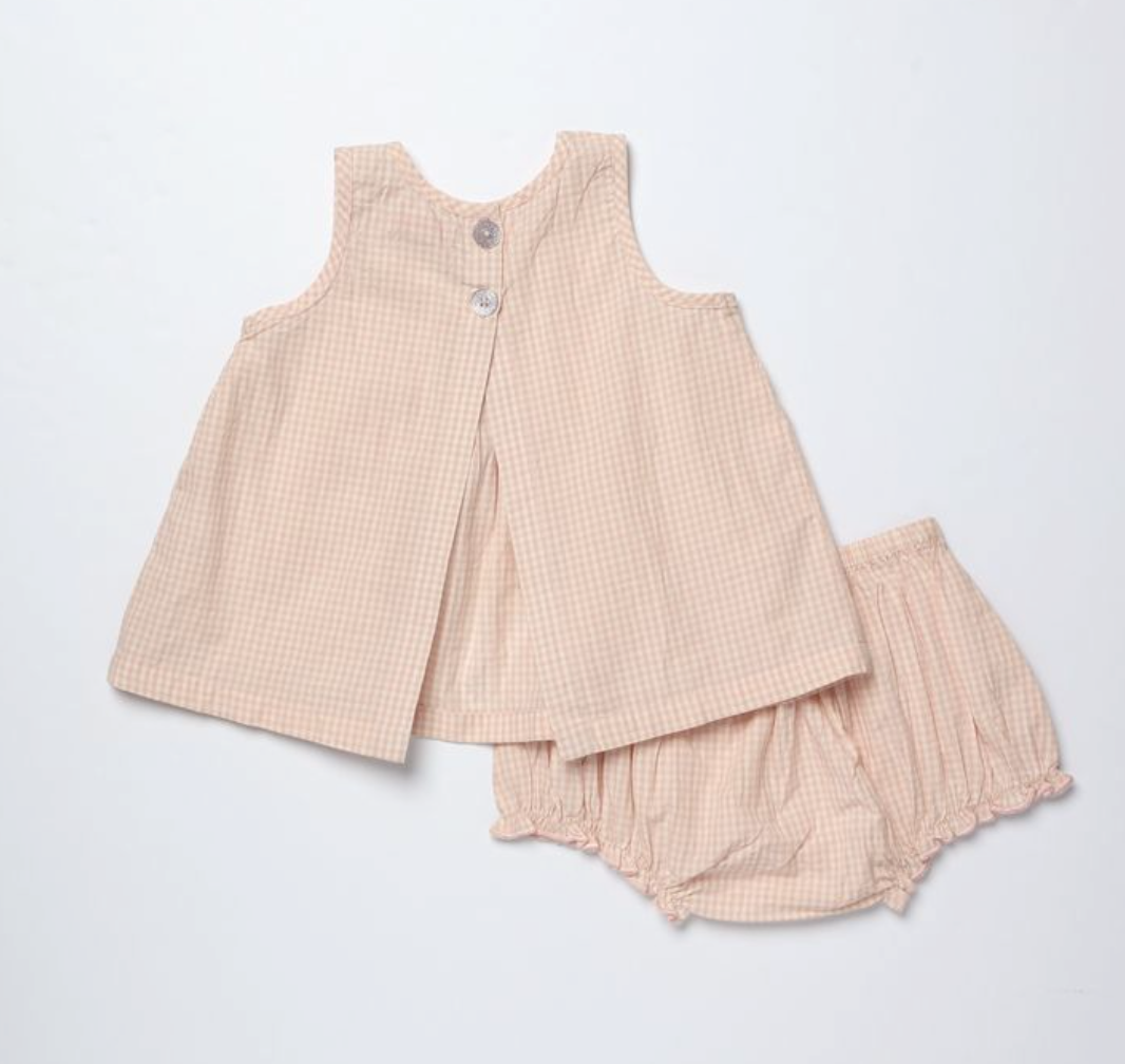 baby girls jaipur set- pink gingham