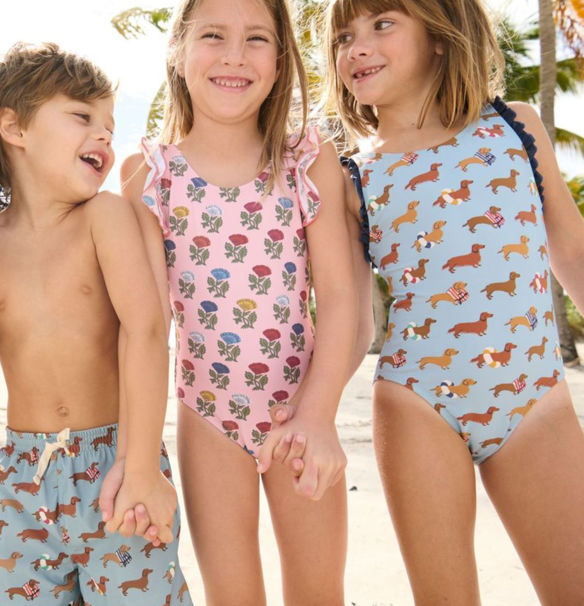 girls sylvie suit- swim dachshunds