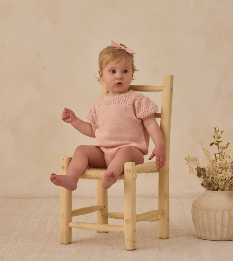 POINTELLE KNIT ROMPER | MELON