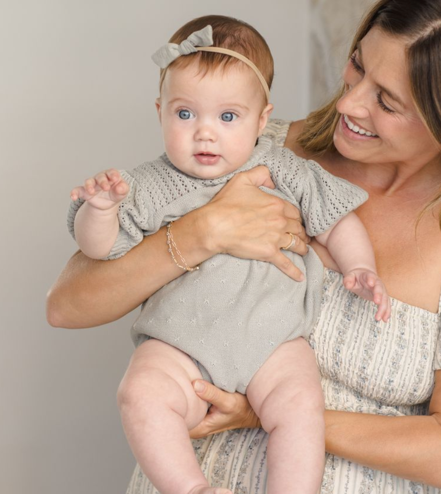 POINTELLE KNIT ROMPER | SAGE