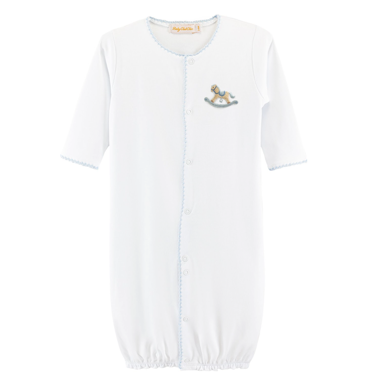 Cute Rocking Horse Blue Trim Conv. Gown