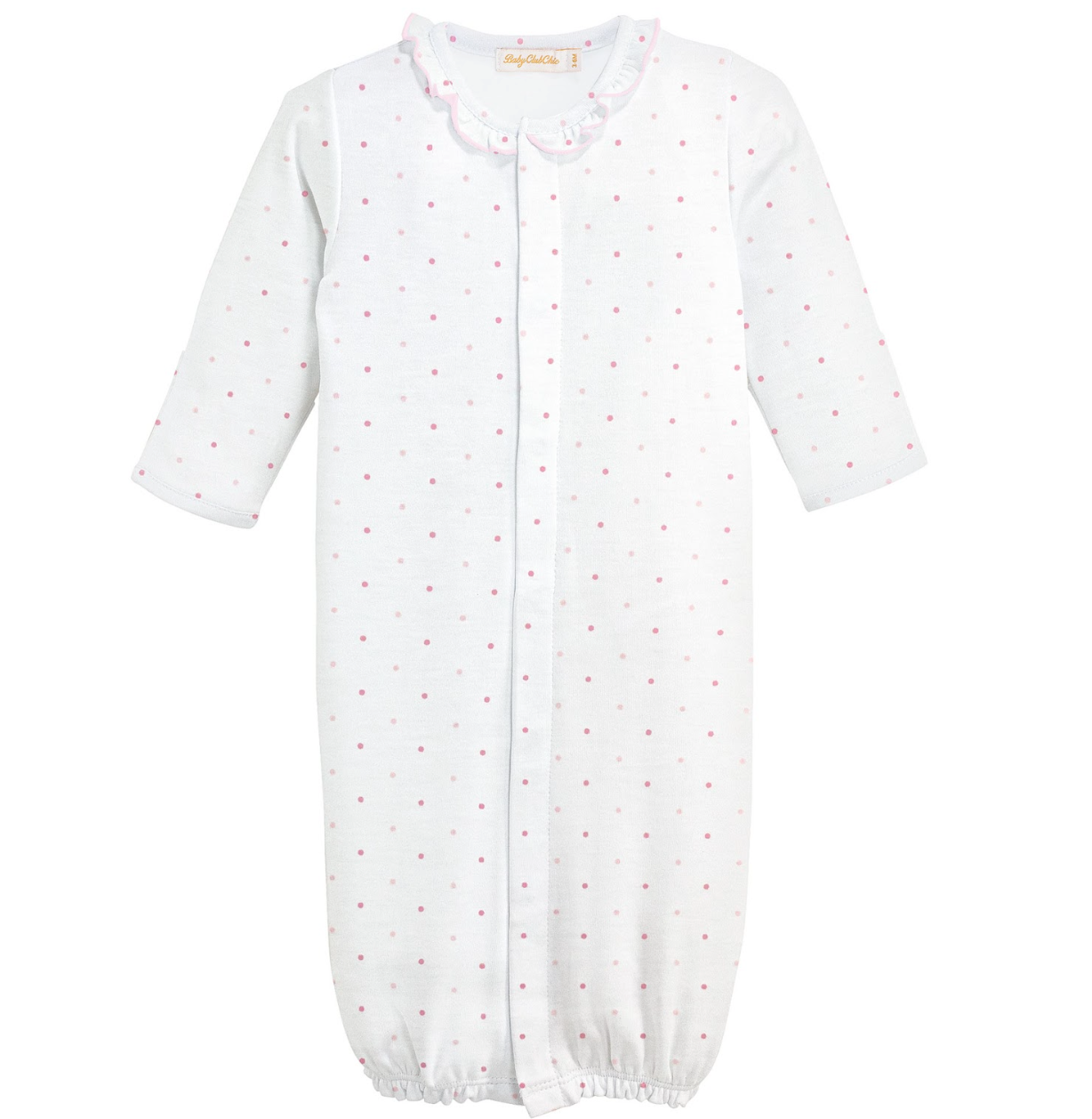 Pink Dots Ruffle Conv. Gown