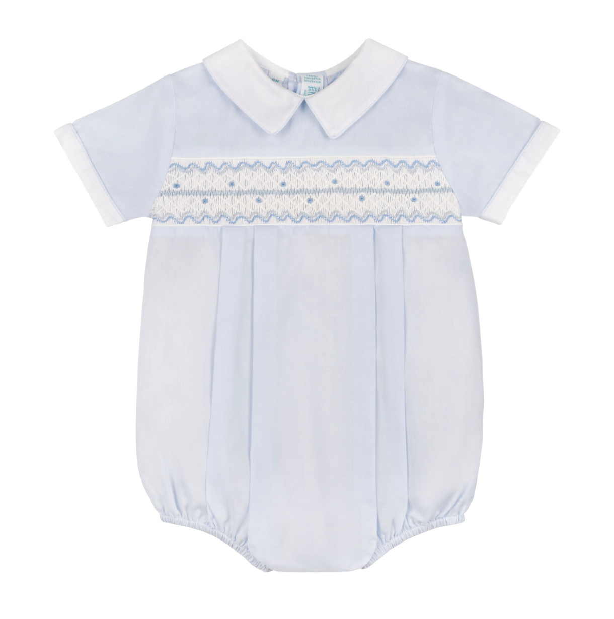 Boys Blue Wave Smocked Romper