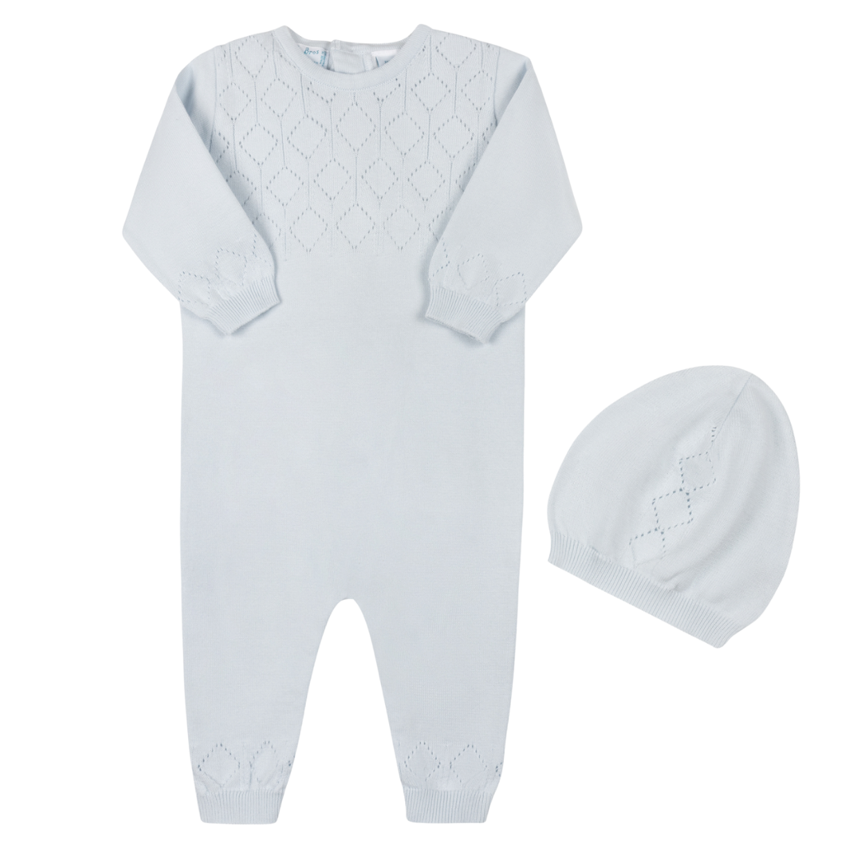 Lux Pointelle Knit Romper with Hat