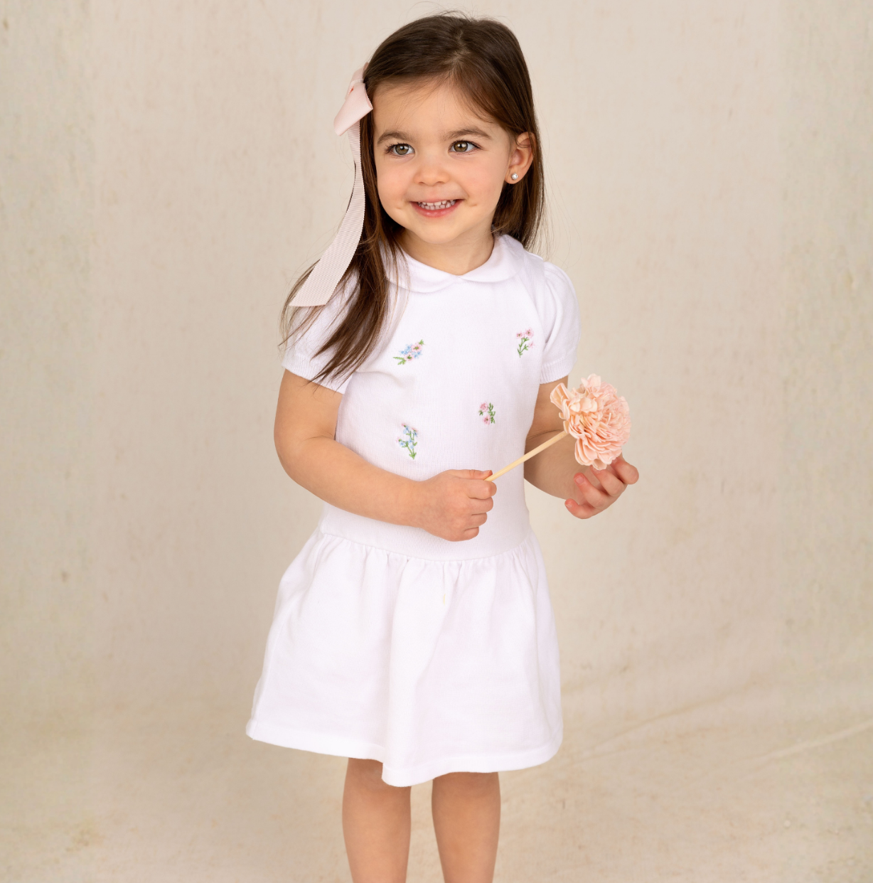 Girls Embroidered Garden Knit Dress