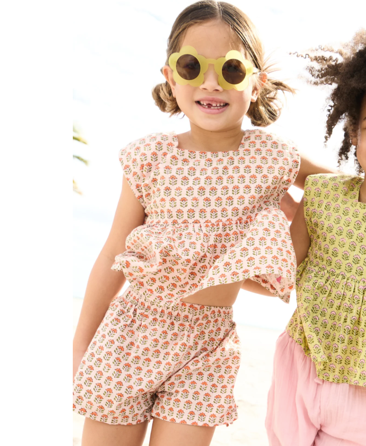 Kamari Top + Jules Short Set- Pink Prairie Block
