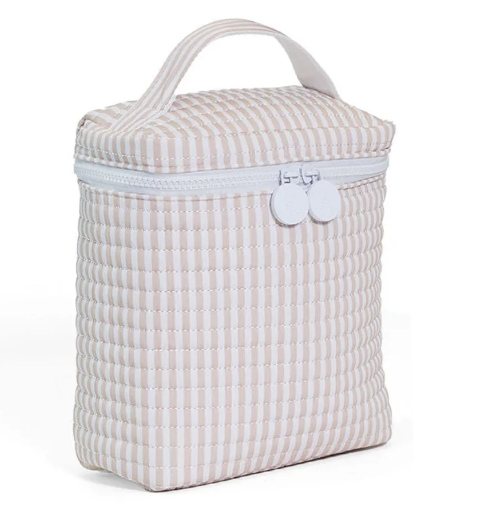 Quilted Go Go Lunch Bag- Sand Stripe