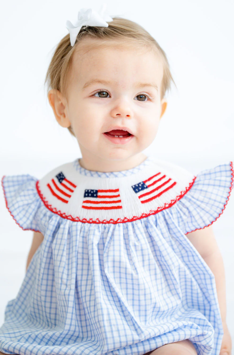 Flag Smocked Birdie Bubble