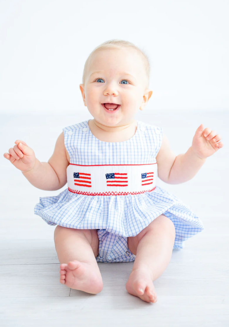 Flag Smocked Elliot Bubble
