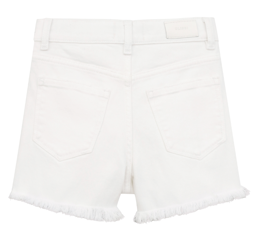 Lucy Toddler Shorts- White Frayed