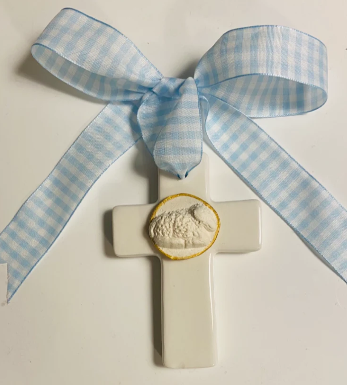 Porcelain Lamb Cross