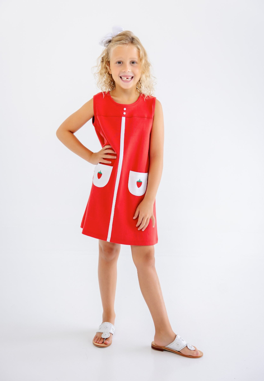 Peggy Pocket Dress- Richmond Red Strawberry