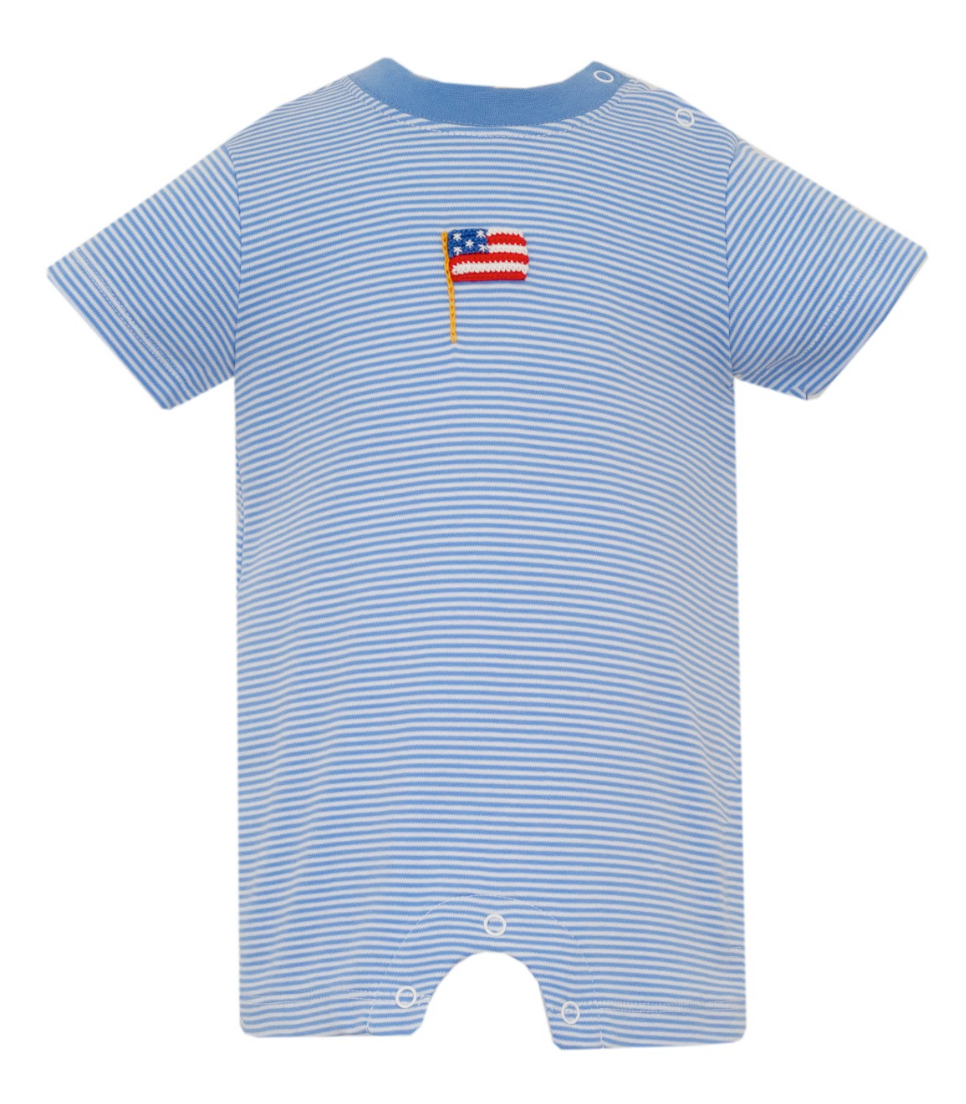 Knit Stripe Romper- Flags