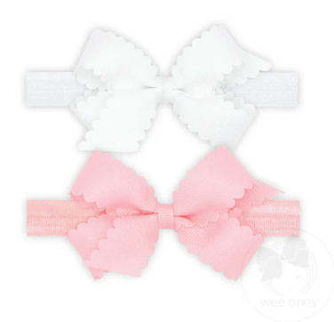 Two Mini Scallop Bows With Bands