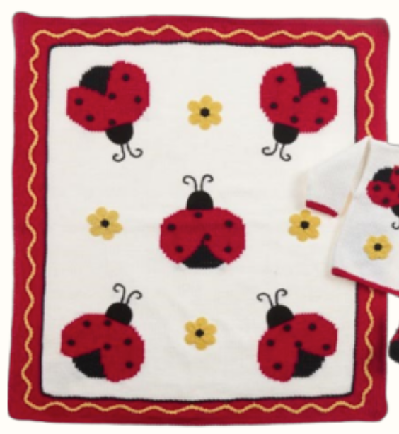 Artwalk Ladybugs & Daisies Baby Blanket