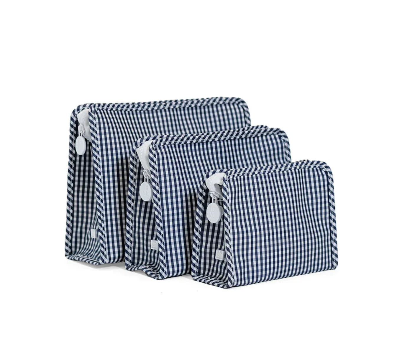 Roadie Zip Pouch- Gingham Navy