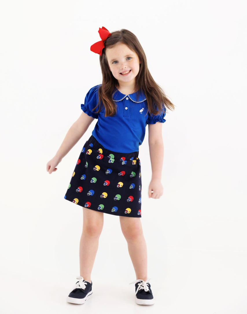Maude's Peter Pan Collar Polo- Rockefeller Royal