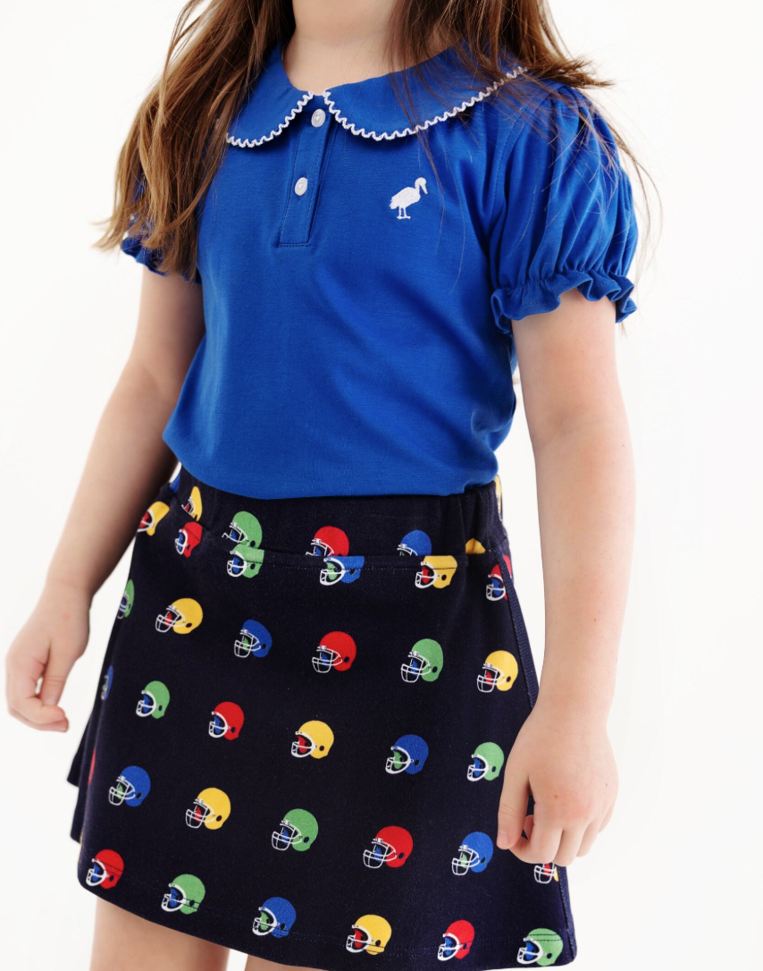 Maude's Peter Pan Collar Polo- Rockefeller Royal