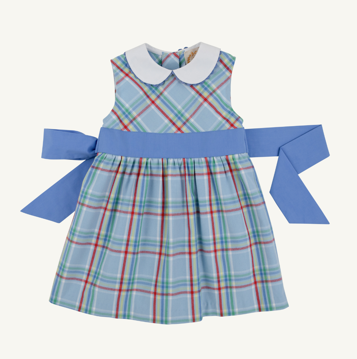 Sleeveless Cindy Lou Sash Dress- Kensington Corut Plaid
