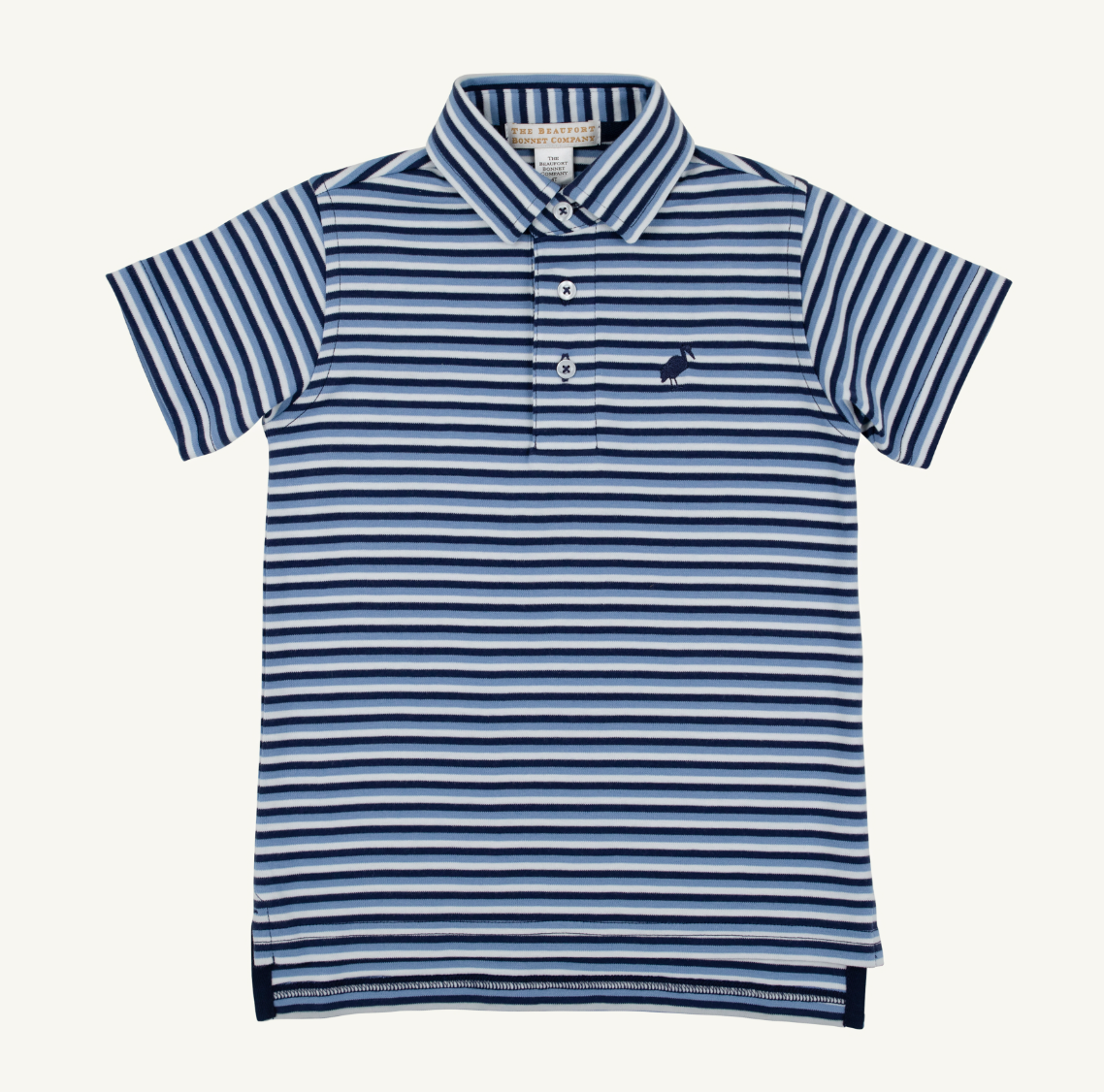 Prim and Proper Polo- Sumner County Stripe Barbados Blue
