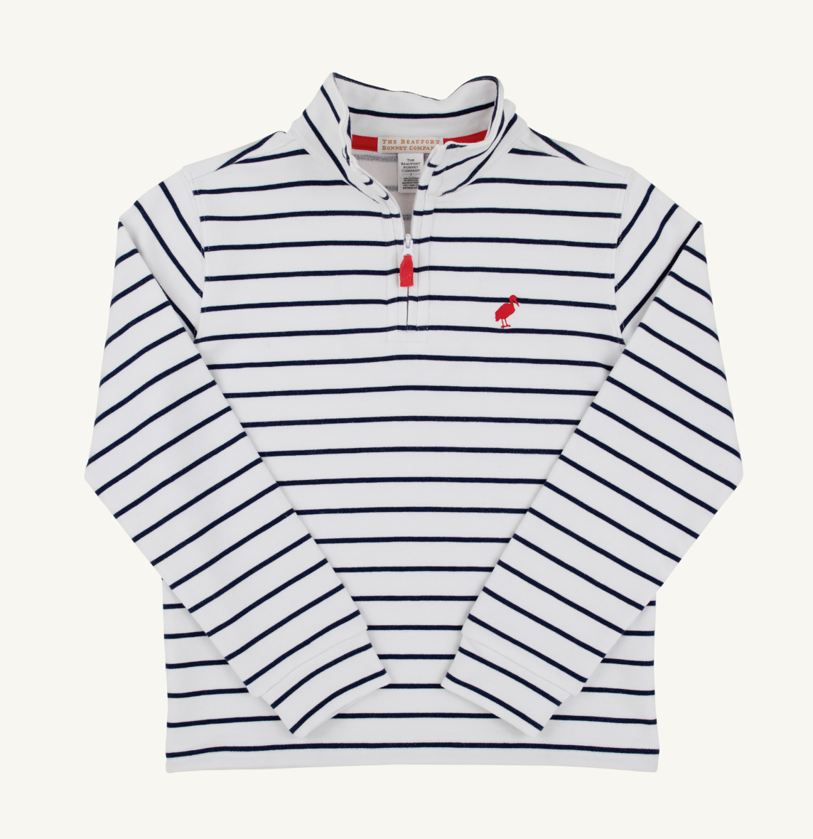 Hayword Half-Zip- Worth Ave White/ Nantucket Navy Stripe