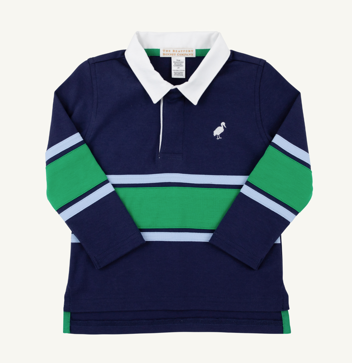 Rollins Rugby Shirt- Nantucket Navy/ Beale St Blue/ Kiawah Kelly Green