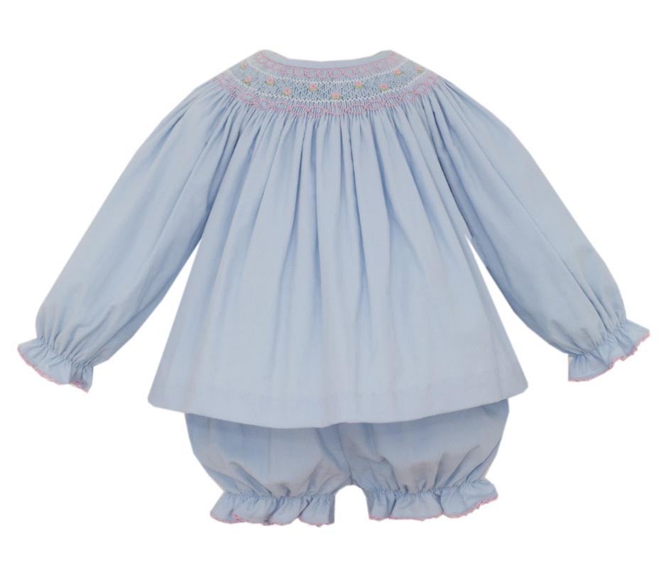 Eloise Light Blue Corduroy Bloomer Set