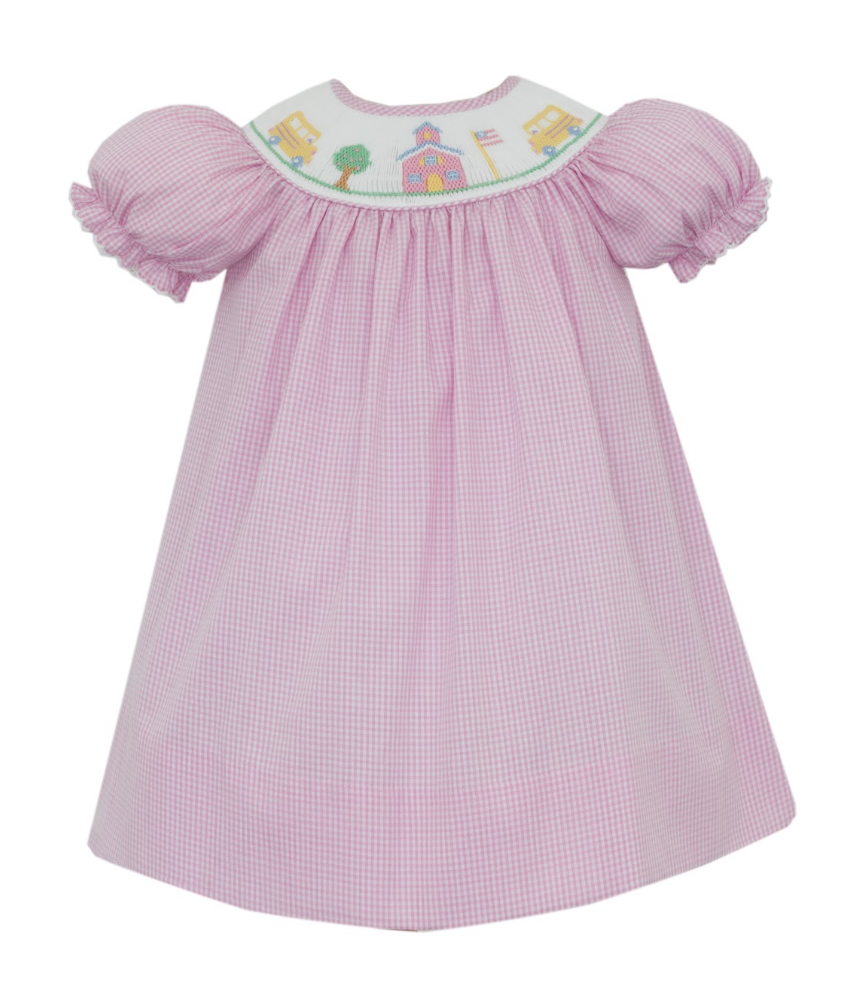 School House Pink Gingham Bishop Dress