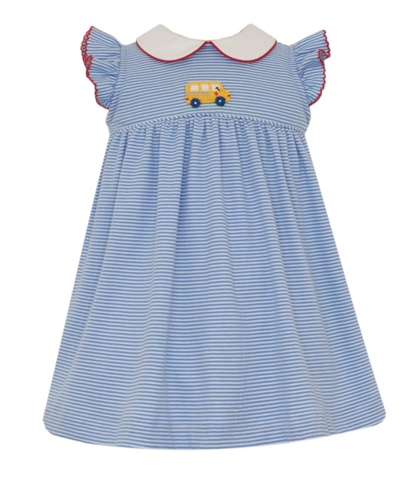 School Bus Periwinkle Stripe Dress