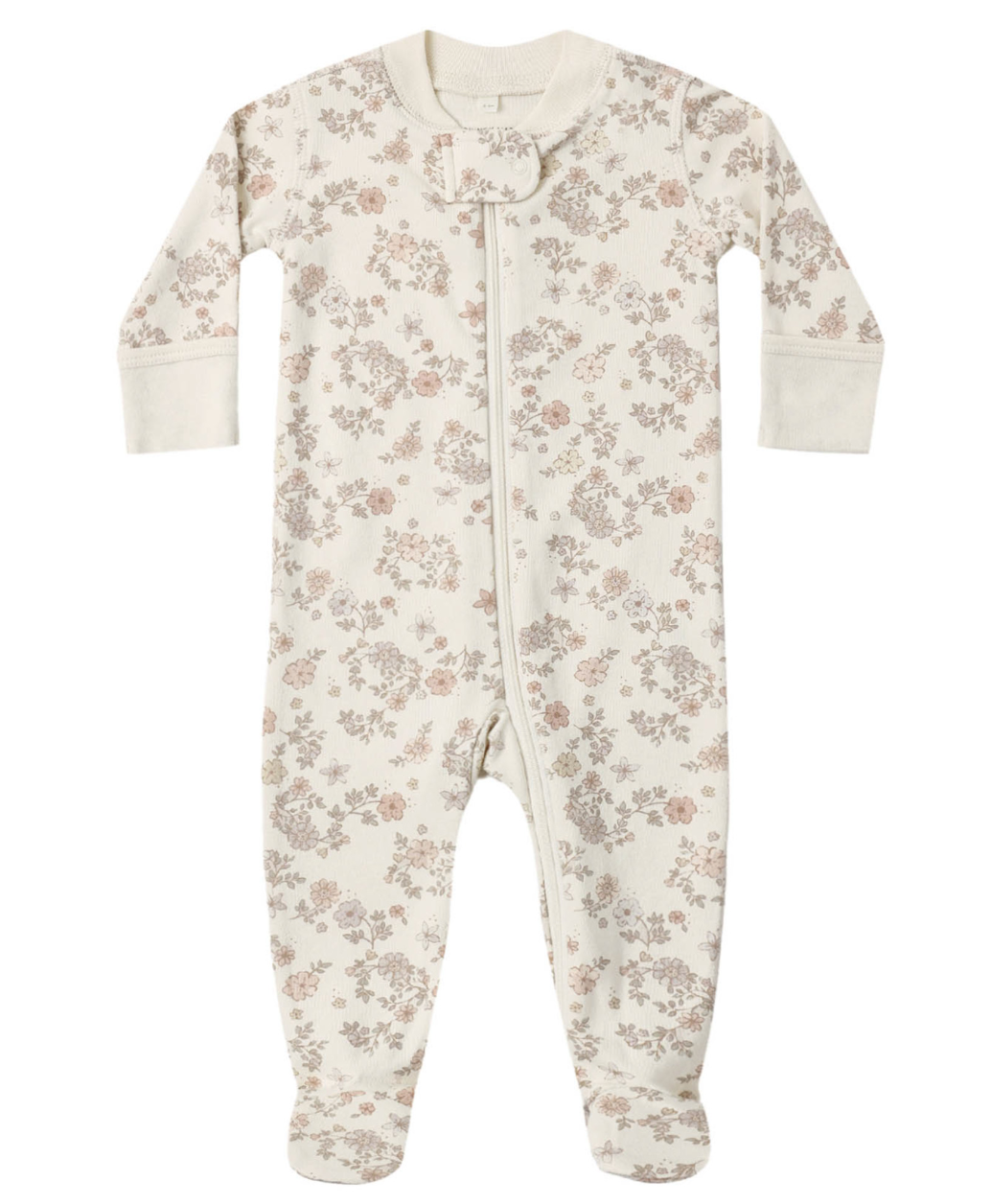Zip Long Sleeve Sleeper Footie- Floral Vine