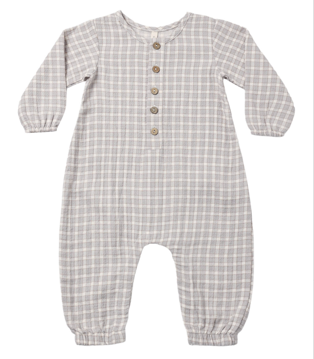 Woven Jumpsuit- Blue Gingham