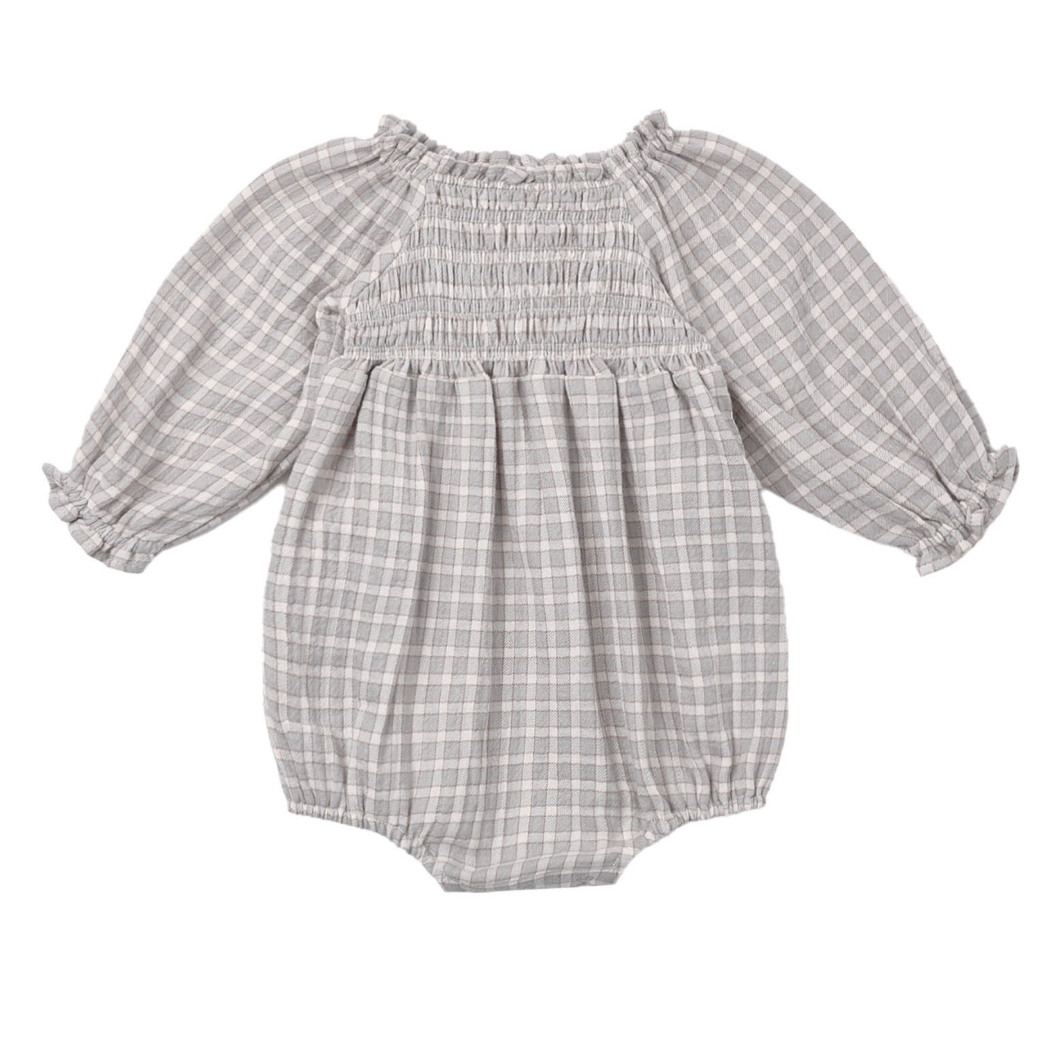 Eden Romper- Blue Gingham