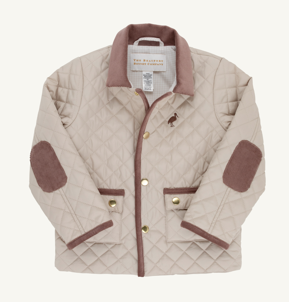 Caldwell Quilted Coat- Keeneland Khaki Gray Bay Brown
