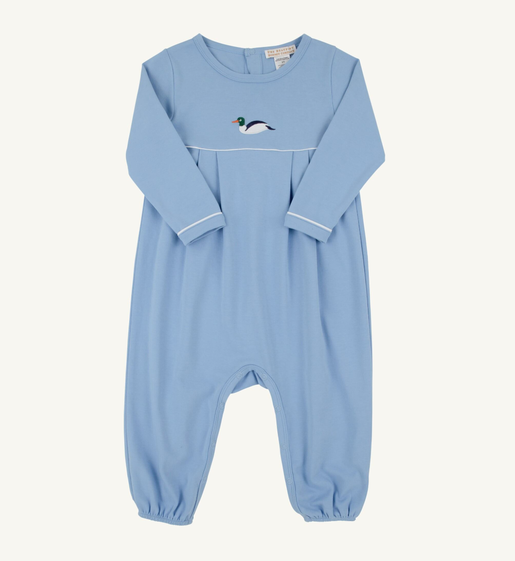 Long Sleeve Bradford Romper- Sarasota Sky Duck