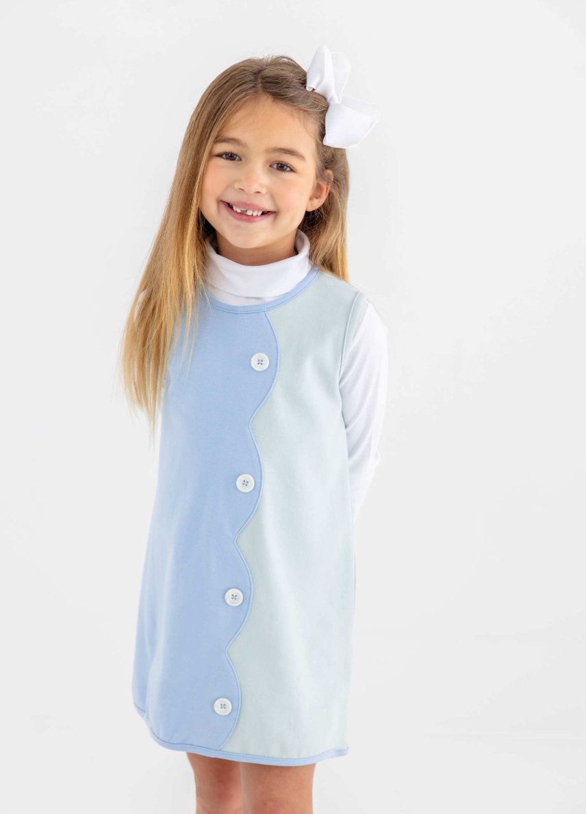 Kennedy Colorblock Dress- Sarasota Sky Old Geenwich Green