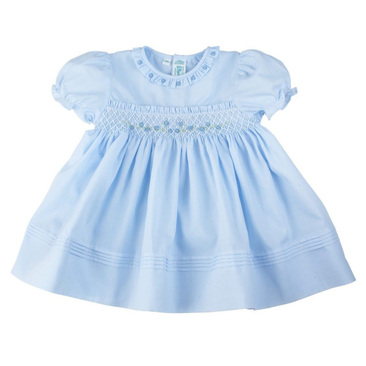 Rose Garden Smocked Dress Blue