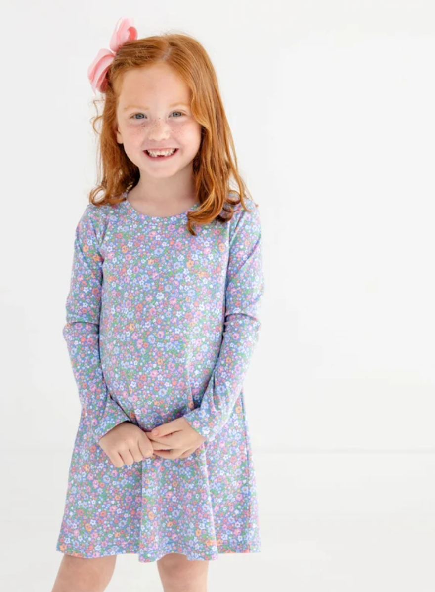 Long Sleeve Polly Play Dress- Mountain Brook Mini Floral