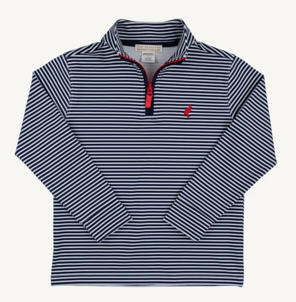 Prepletic Hayword Half-Zip- Nantucket Navy Stripe with Richmond Red Stork