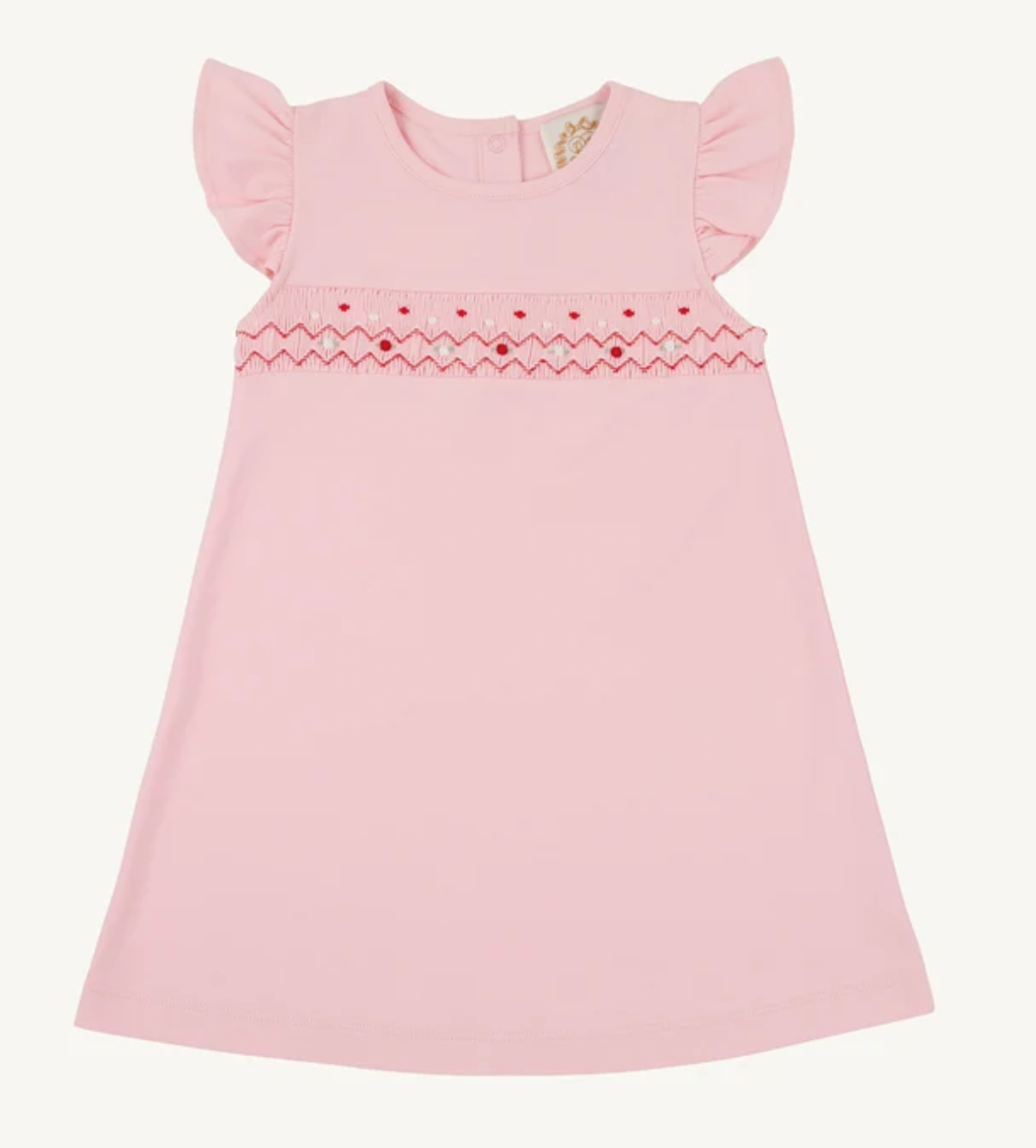 Angel Sleeve Biltmore Dress- Sandpearl Pink with Rosebuds