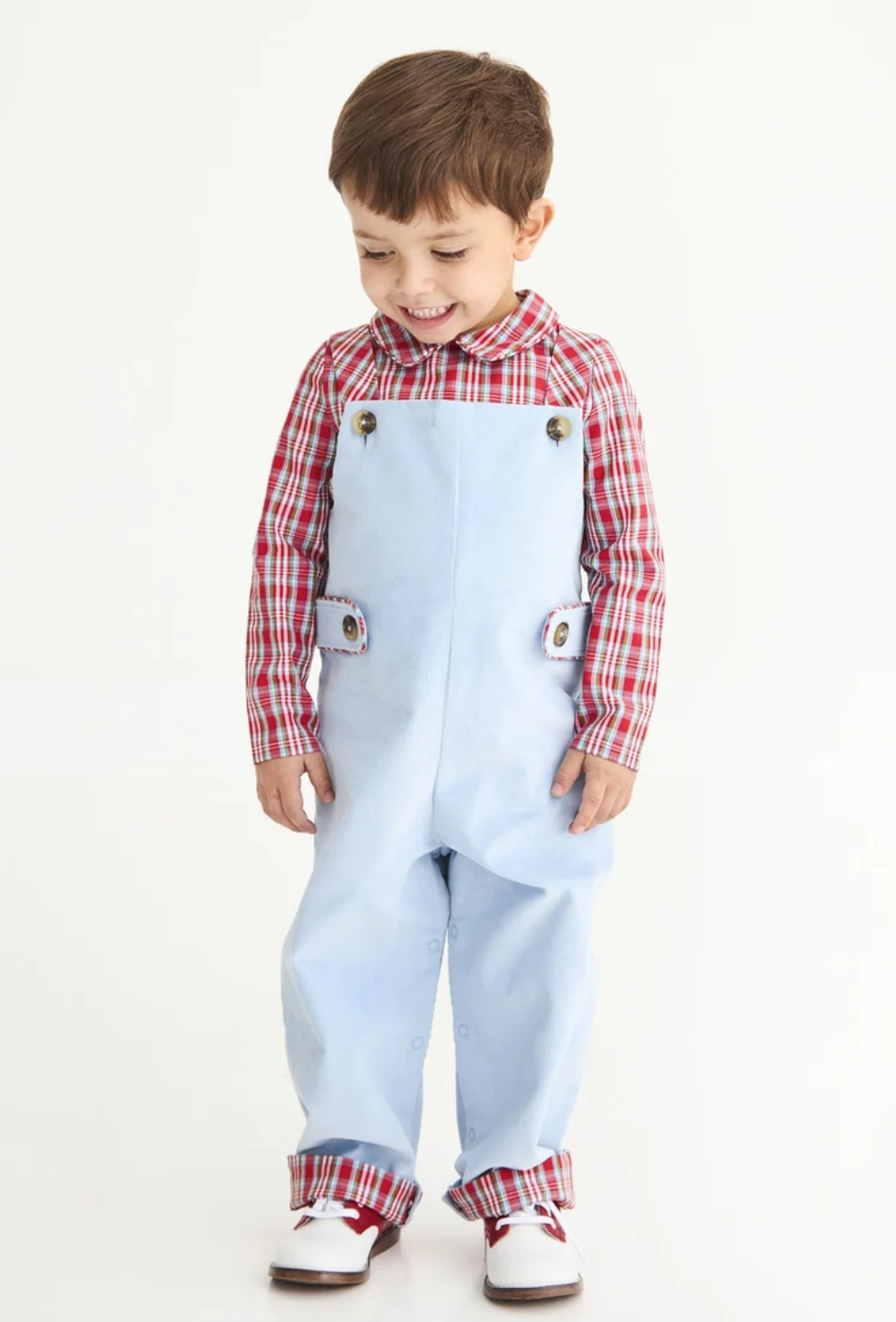 Teddy's Tab Longall- Barrington Blue with Woodspoint Plaid