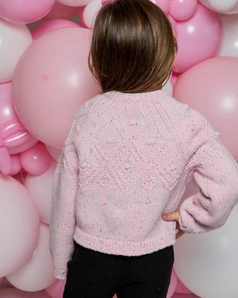 Heart Button Pink Cardigan