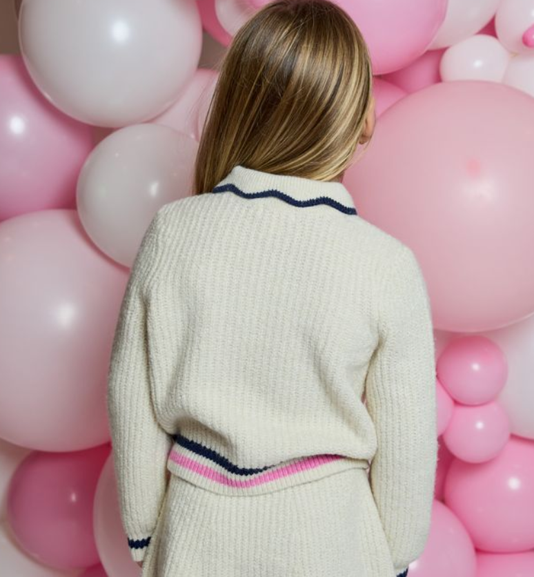 Cream Polo Sweater Top