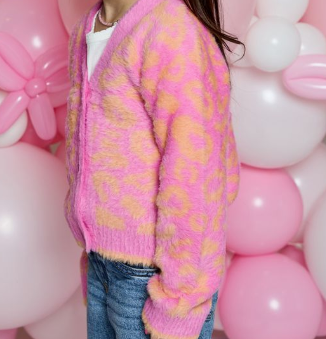 Neon Cheetah Fuzzy Cardigan