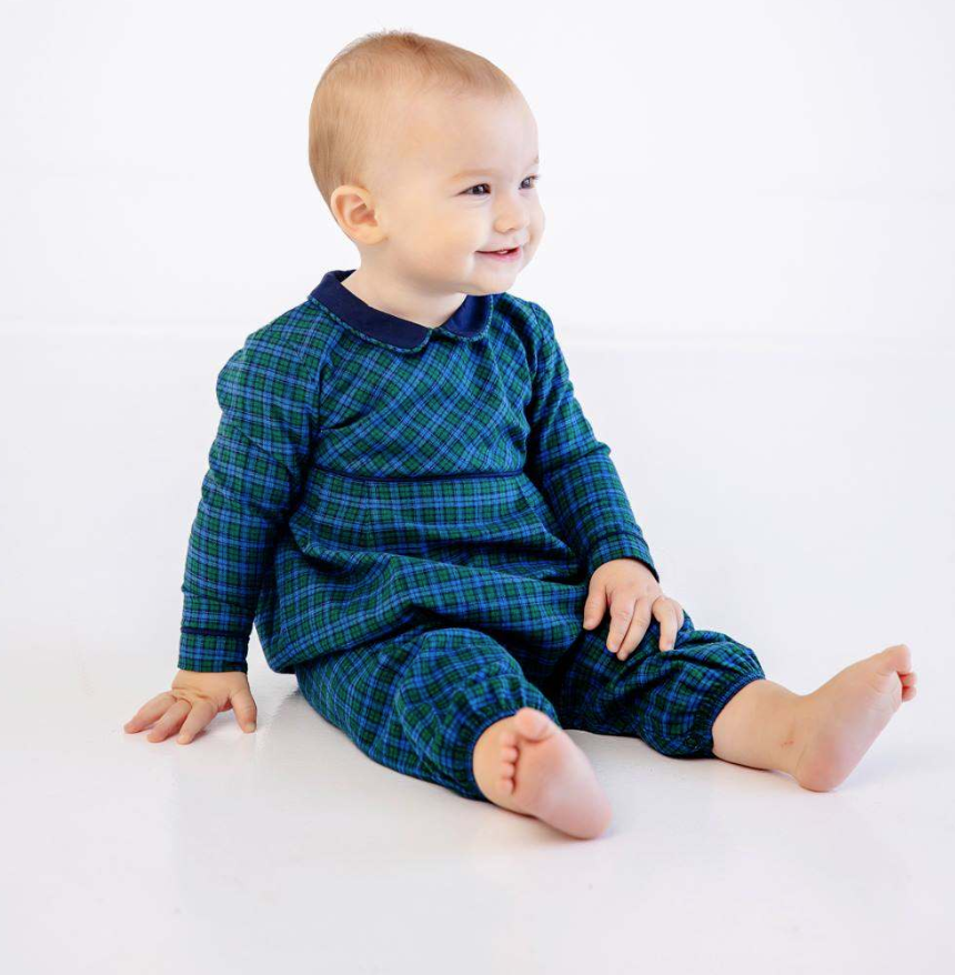 Long Sleeve Bradford Romper- Woodlake Point Plaid