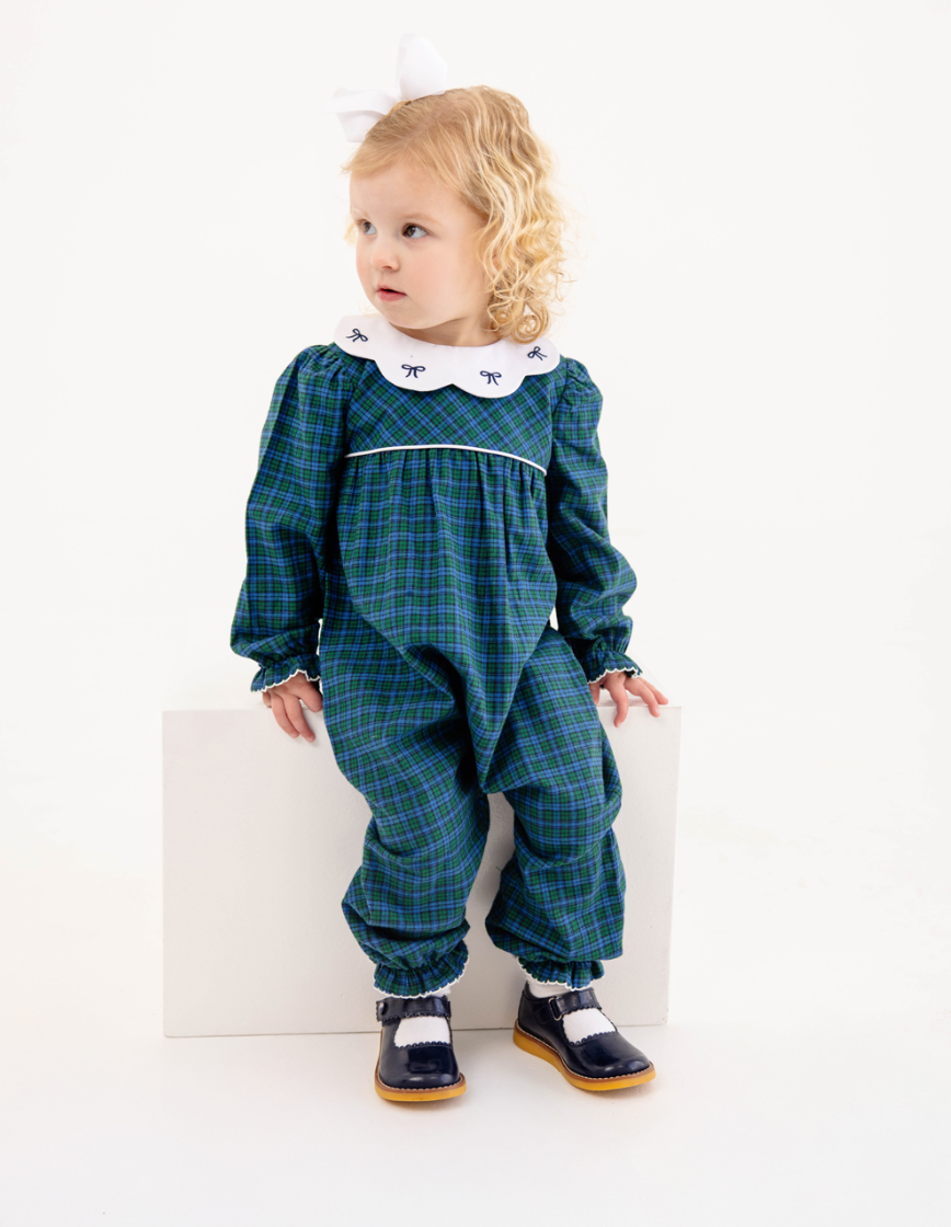 Long Sleeve Britt Romper- Woodlake Point Plaid