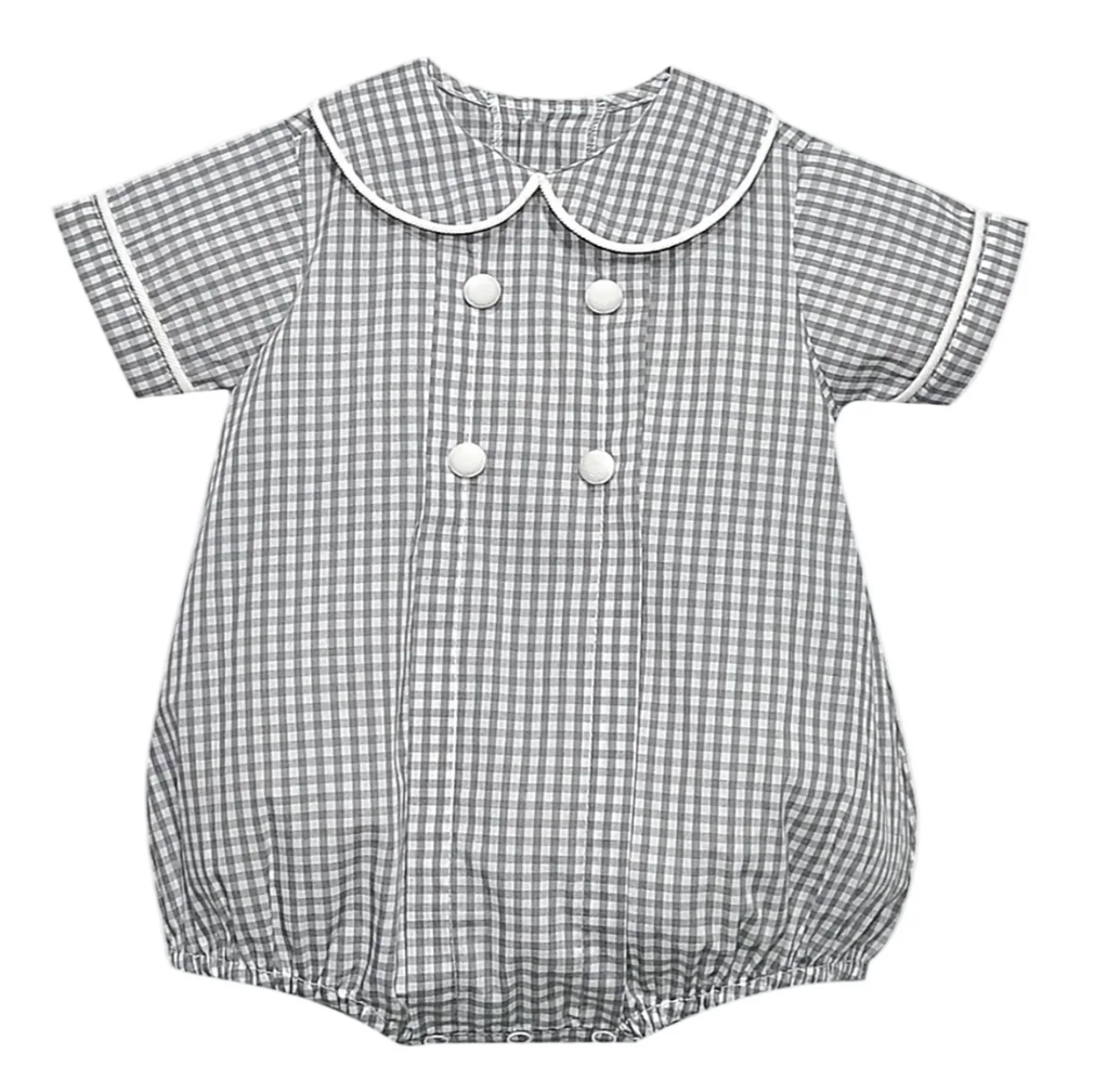 Gray Gingham Kennedy Bubble