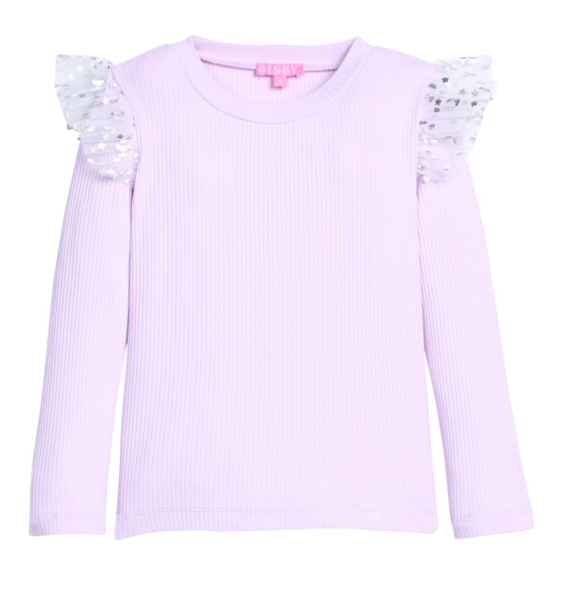 Sadie Tee- Lilac & Silver Sparkle Stars