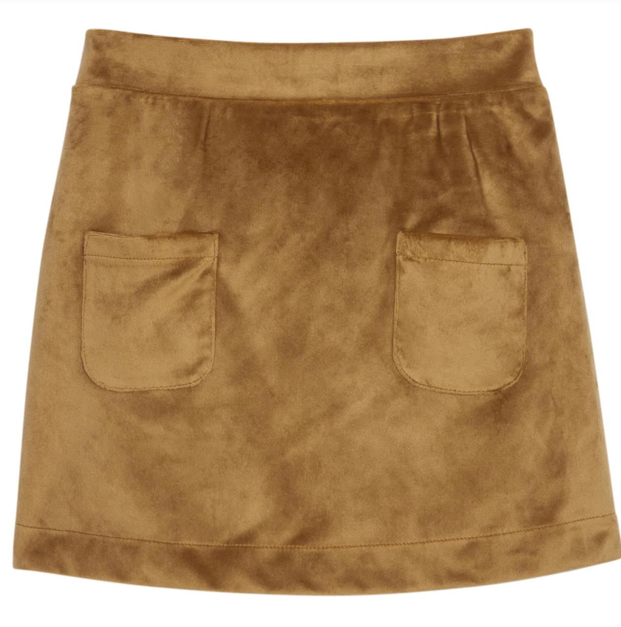 Mini Skort- Faux Brown Suede